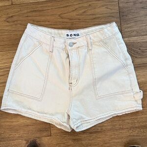 S.O.N.G. Women's Cream Jean Shorts